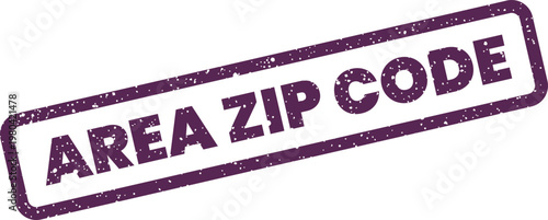 Obraz na plátně Distressed rubber stamp icon displaying Area Zip Code with a prominent grunge te