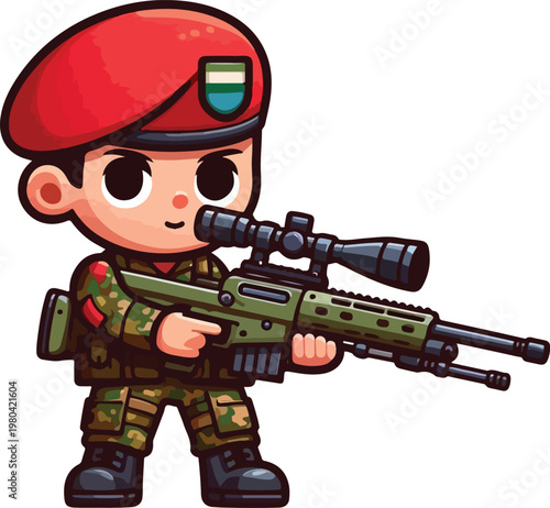 red baret soldier