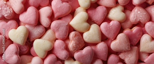 Various heart shaped candie...