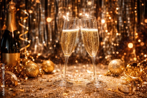 Champagne Glasses Toasting ...