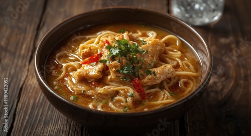 Warm chicken noodle soup ga...