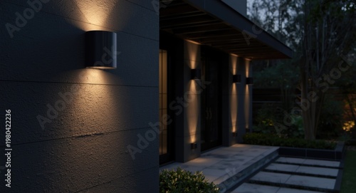 Sleek black wall lamps illu...