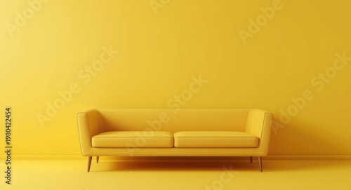 Minimalist space with a yel...
