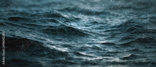 Rain Falling on Ocean Waves