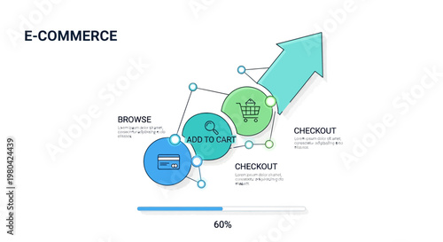 E-commerce, online shopping, commercial infographic, vector icons, business template