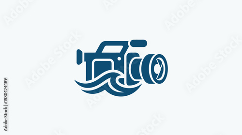 Camera and Waves Logo Design