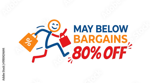 May Bargains Stick Figure Rushing to Sale