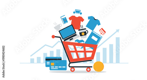 Shopping cart, e-commerce, online shopping, retail, payment, finance icons