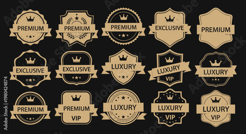 Golden Luxury Premium Badges Logos.
