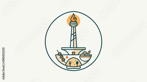 Iconic Jakarta Landmark and Indonesian Cuisine