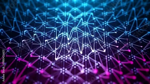 Vibrant Network Visualization with Neon Lights.