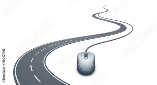 Modern Mouse Cable Road Symbol Illustration