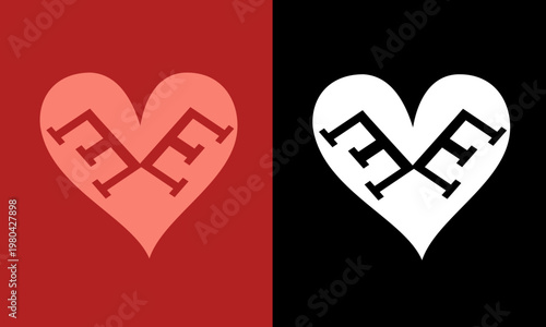 Elegant Enigma (EE) Love Vector Logo