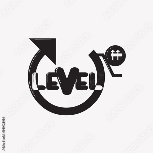 Level Up Typography Gaming Style Text Design