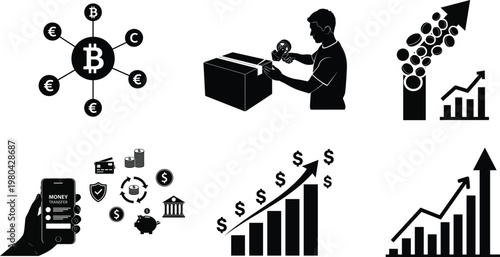 Cryptocurrency mining and financial growth a visual representation of digital asset extraction and investment