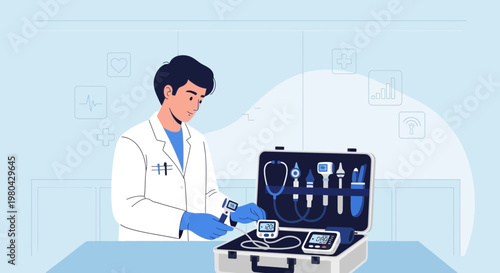 Doctor with Medical Equipment Case