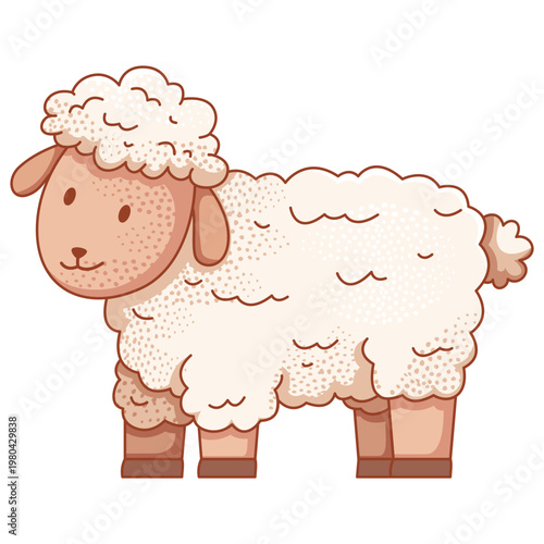 Adorable Cartoon Sheep Illustration for Eid al-Adha Sacrifice