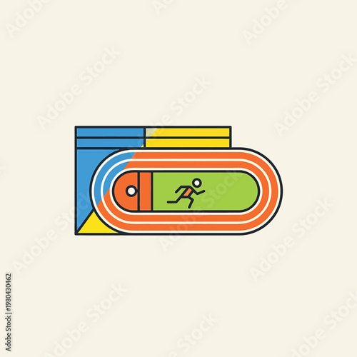 Runner on a colorful track.