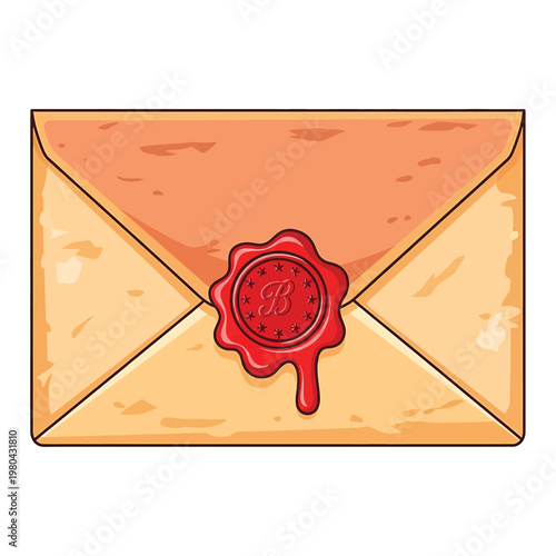 Sealed envelope with red wax stamp.