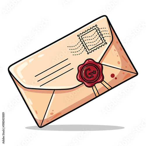 Sealed Vintage Style Letter Envelope.