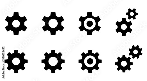 設定・歯車のベクターアイコンセット