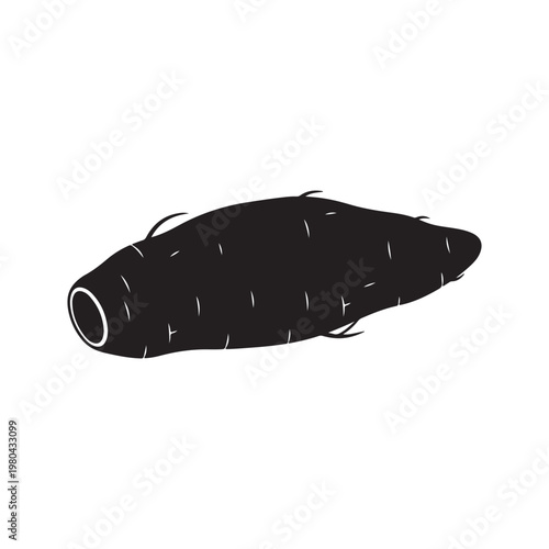 Yam silhouette icon vector flat illustration design.
