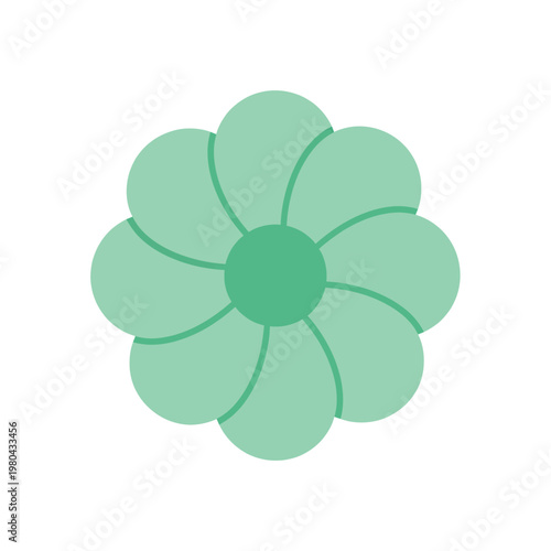 Simple Mint Green Flower Design Element.