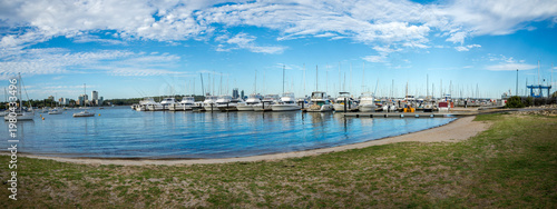 Photos Marina Waterfront With Yachts and Sailboats Along a Calm Harbor in Matilda Bay,