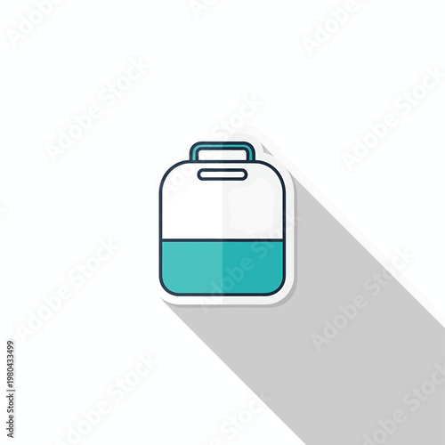 Simple teal and white lunchbox icon.