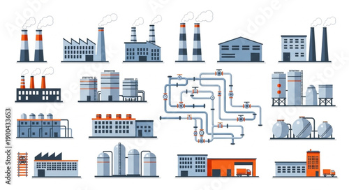 Collection of Industrial Factory Buildings and Structures.