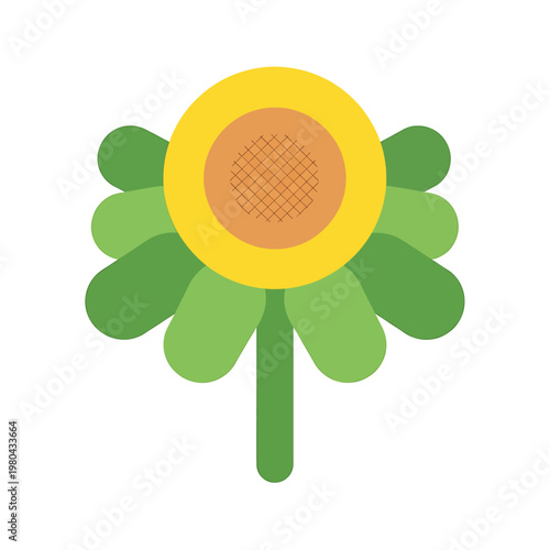 Simple Yellow Flower Graphic Illustration.