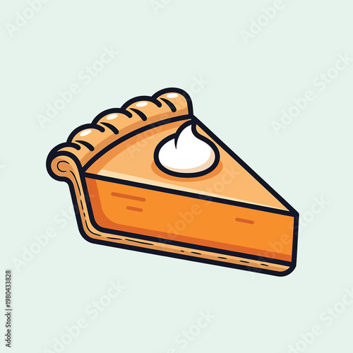 Slice of Pumpkin Pie Dessert.