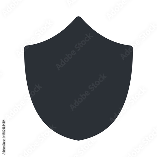 シールドを表すシンプルなモノクロアイコン素材