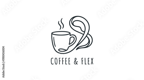 Minimalist Coffee Cup Logo With Steam And Swirl