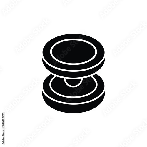 Yoyo toy icon, classic spool shape, kids carnival game, talent show performance, summer camp workshop, retro playtime, vector illustration design