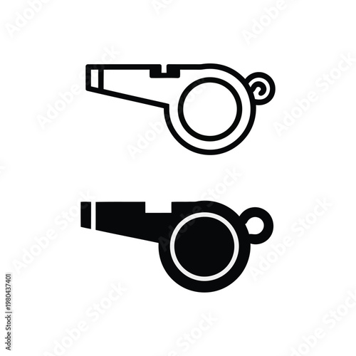 Referee whistle icon, sports officiating symbol, match control graphic, football training clinic poster, coaching workshop banner, tournament event branding design