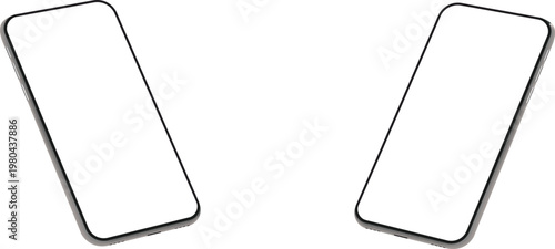 Two Blank Smartphone Screens Mockup