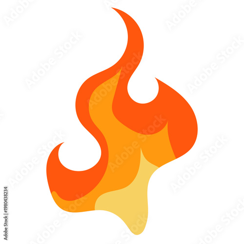 Abstract Fluid Flowing Flame Shape Vector