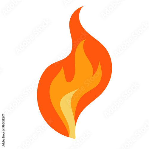 Swooping Curved Fire Flame Silhouette Vector