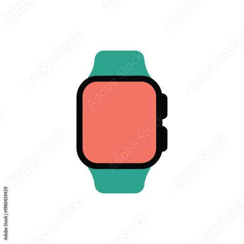 Smartwatch fitness tracker icon, health monitoring graphic, step counter symbol, marathon training event, wellness challenge branding, wearable technology vector illustration