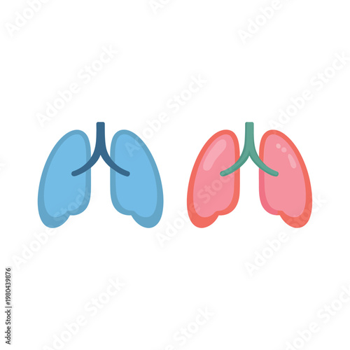 Human lungs icon, respiratory system symbol, pulmonology clinic poster, breathing exercise class, asthma awareness campaign, medical illustration, healthcare education design