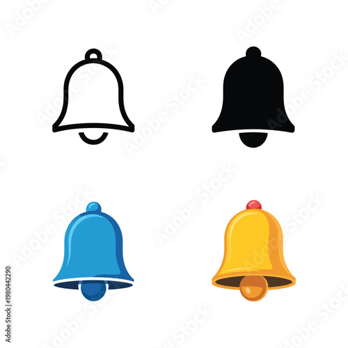Service bell icons, hotel concierge symbol, reception desk element, event announcement graphic, meeting reminder, hospitality training session, vector illustration design