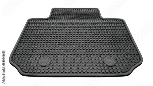 Heavy duty black rubber car floor mat with a textured surface designed for vehicle interior protection and durability against dirt and moisture.