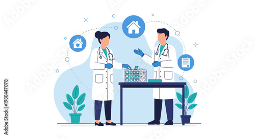 Doctors Discussing Medical Treatment and Home Healthcare Options