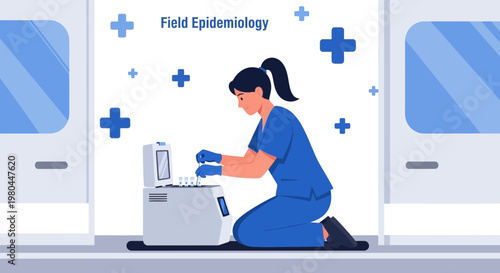 Field Epidemiology Scientist Working With Equipment in Laboratory