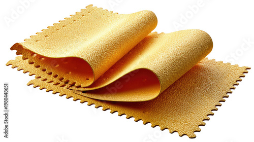 Lasagna Sheets: A close-up shot captures the texture of uncooked lasagna sheets, perfectly prepared for a delicious culinary creation. The image embodies the essence of Italian cuisine