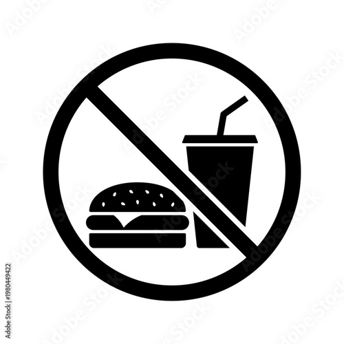 No food or drink allowed sign icon