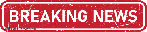 Breaking News stamp with grunge effect.