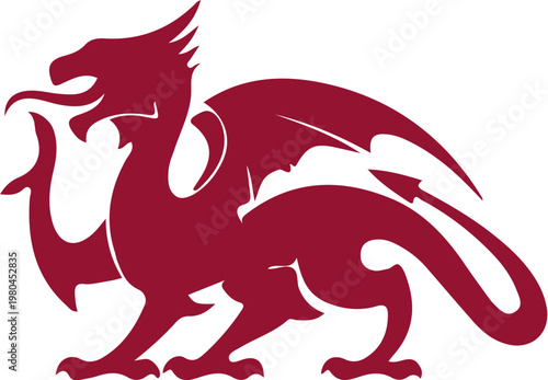 Red Welsh Dragon Heraldic Symbol
