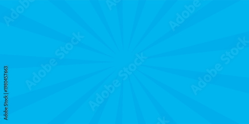 Comic background. Pop art texture. Starburst cartoon style. Anime design with explosion effect for print. Fun dot pattern. Blue backdrop with halftone gradient.